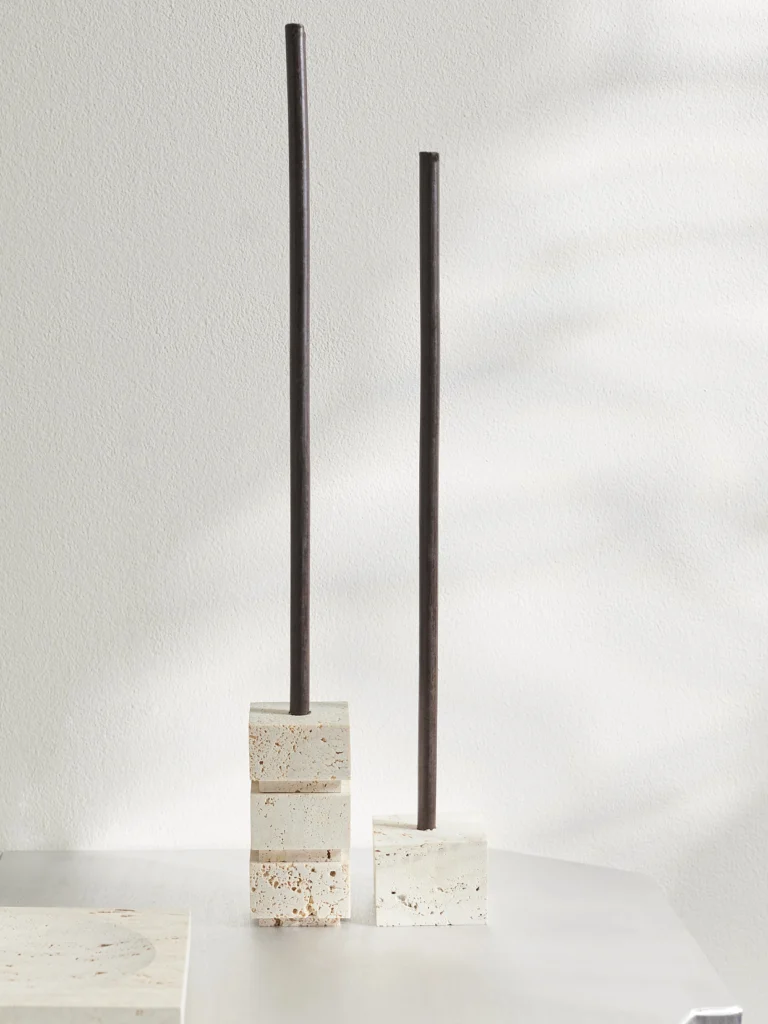 Róhe Small Travertine Candleholder