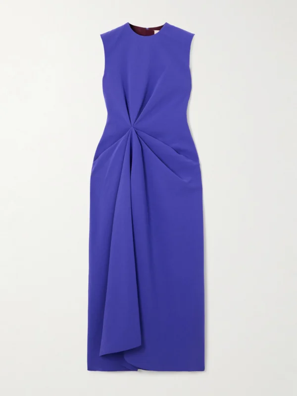 Roksanda Almas Pleated Gathered Crepe Midi Dress