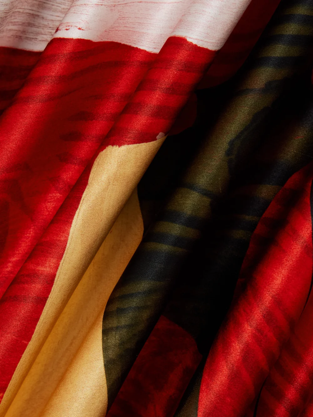 Close-up detail of the Roksanda Ameera Printed Satin Midi Skirt