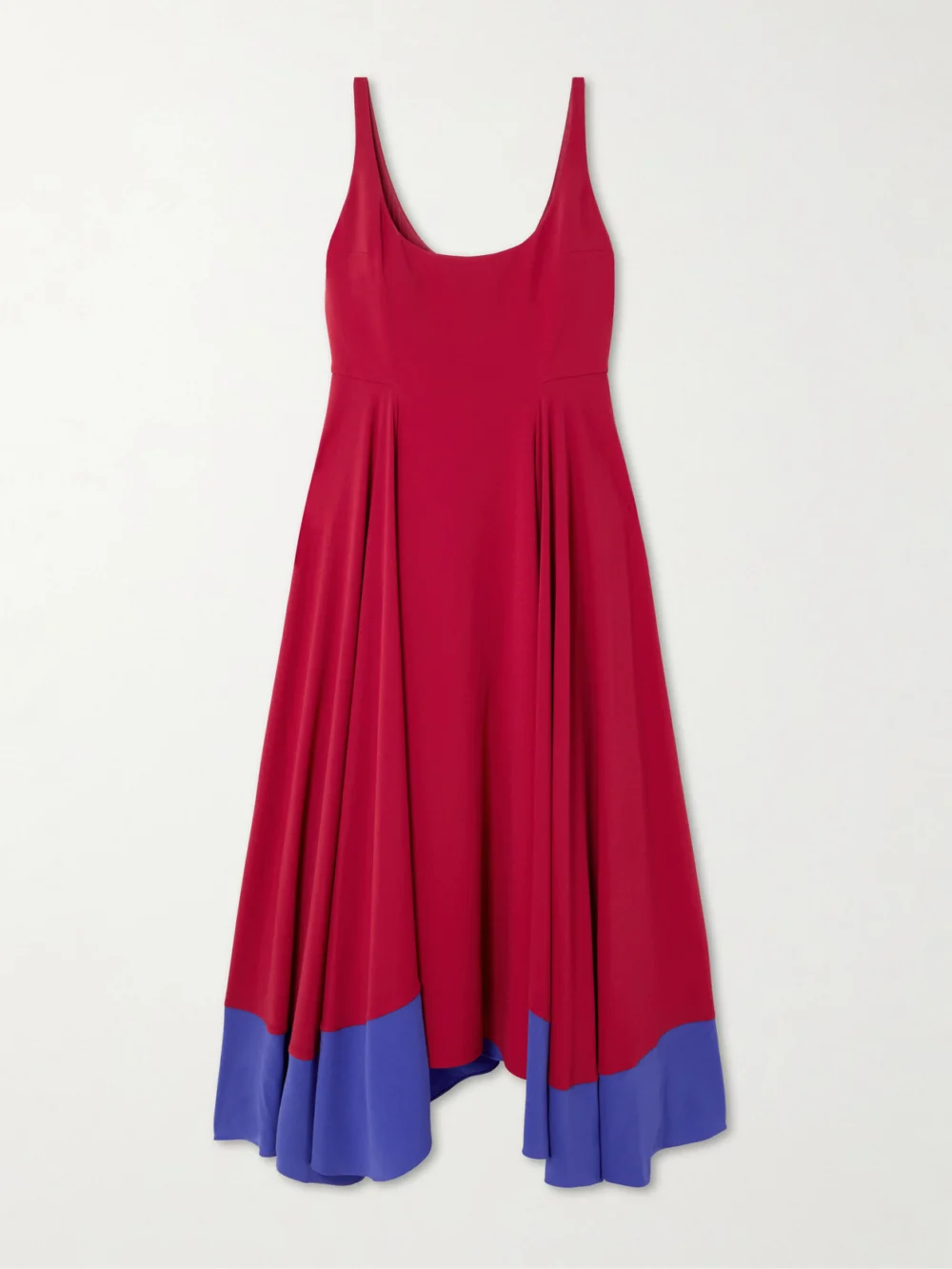 Roksanda Awn Asymmetric Two-tone Crepe Dress in fuchsia