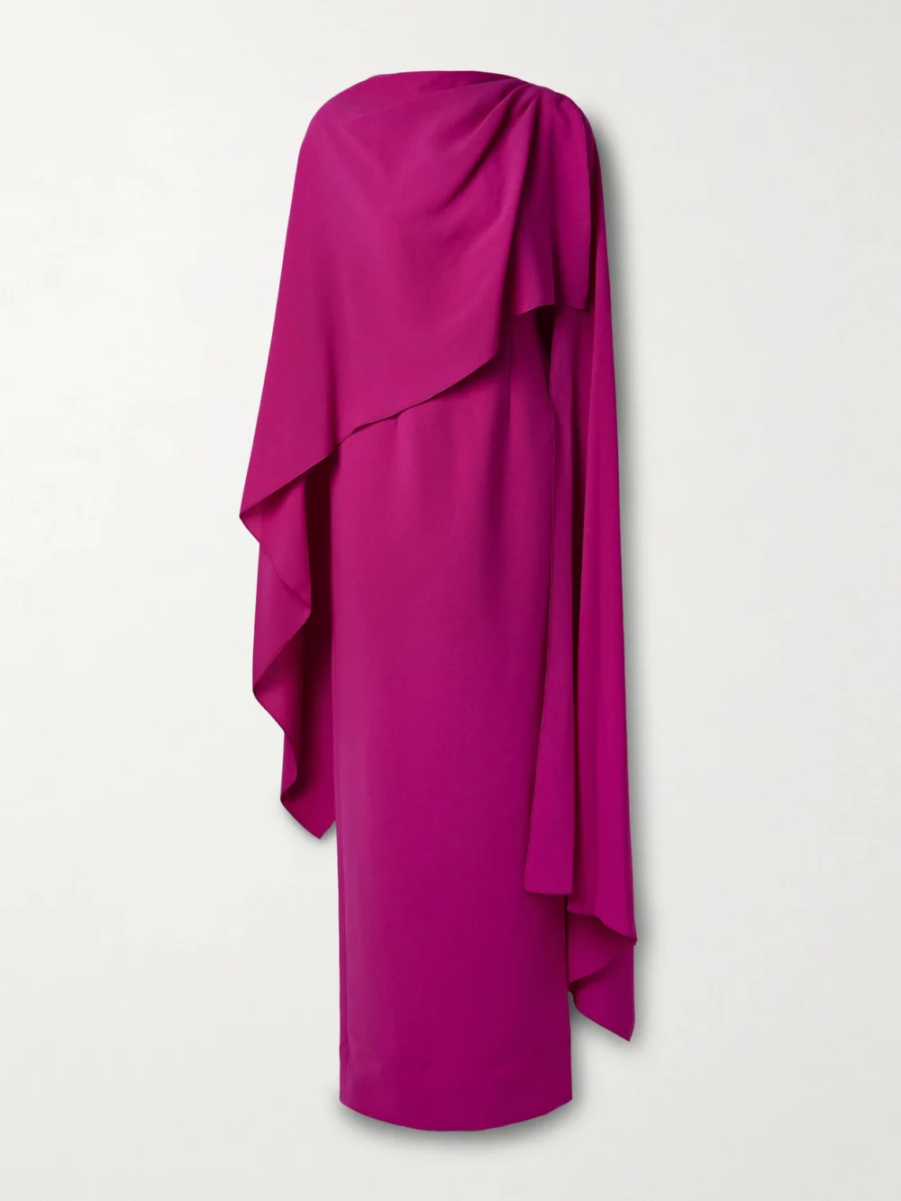 Roksanda Demetria Cape-effect Pleated Crepe Gown in bright pink