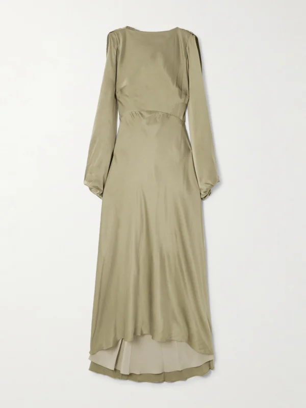 Roksanda Koda Draped Cape-effect Silk-satin Maxi Dress