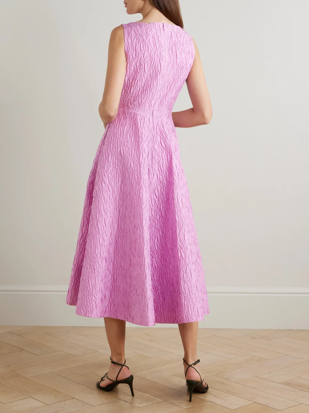 Back view of the Roksanda Tera Cloqué Midi Dress