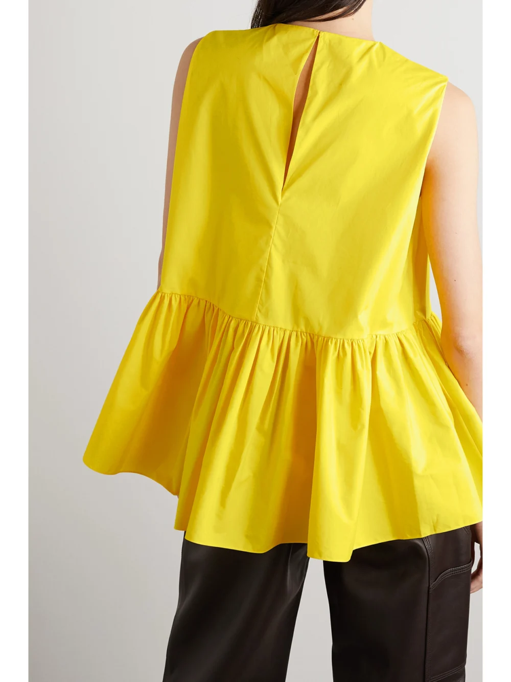Back view of the Roksanda Ysme Ruffled Cotton Peplum Top