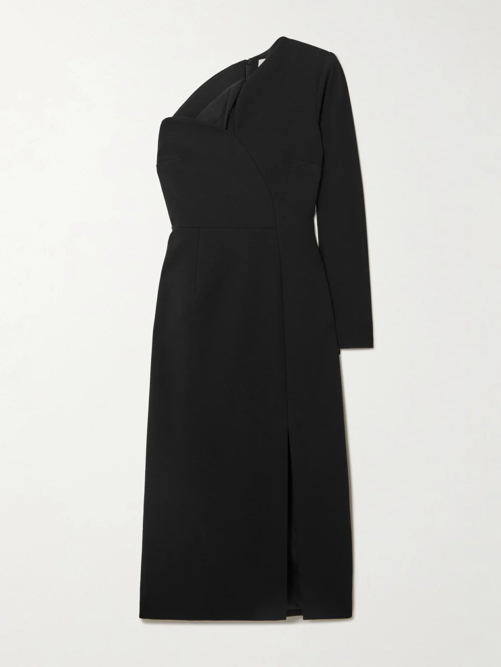 Roksanda Zahrah One-sleeve Crepe Midi Dress in black