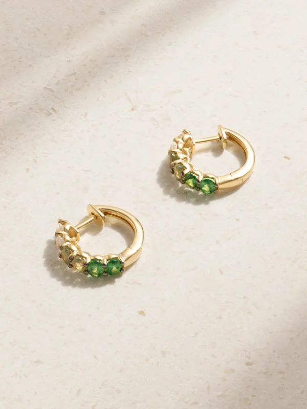Roxanne First 14-karat Gold Sapphire Hoop Earrings