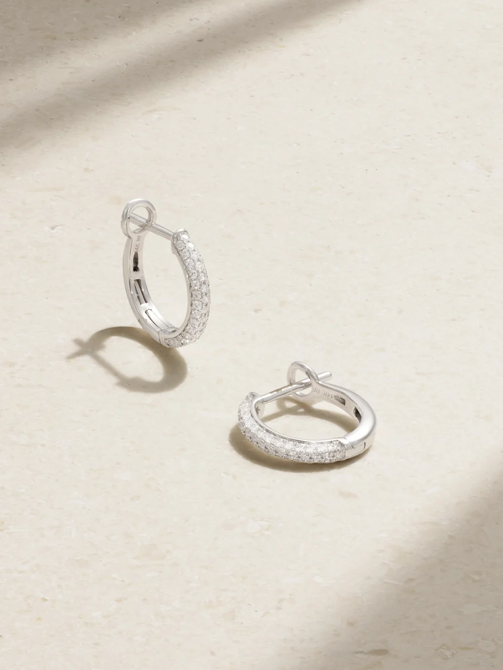 Roxanne First 14-karat White Gold Diamond Hoop Earrings in silver