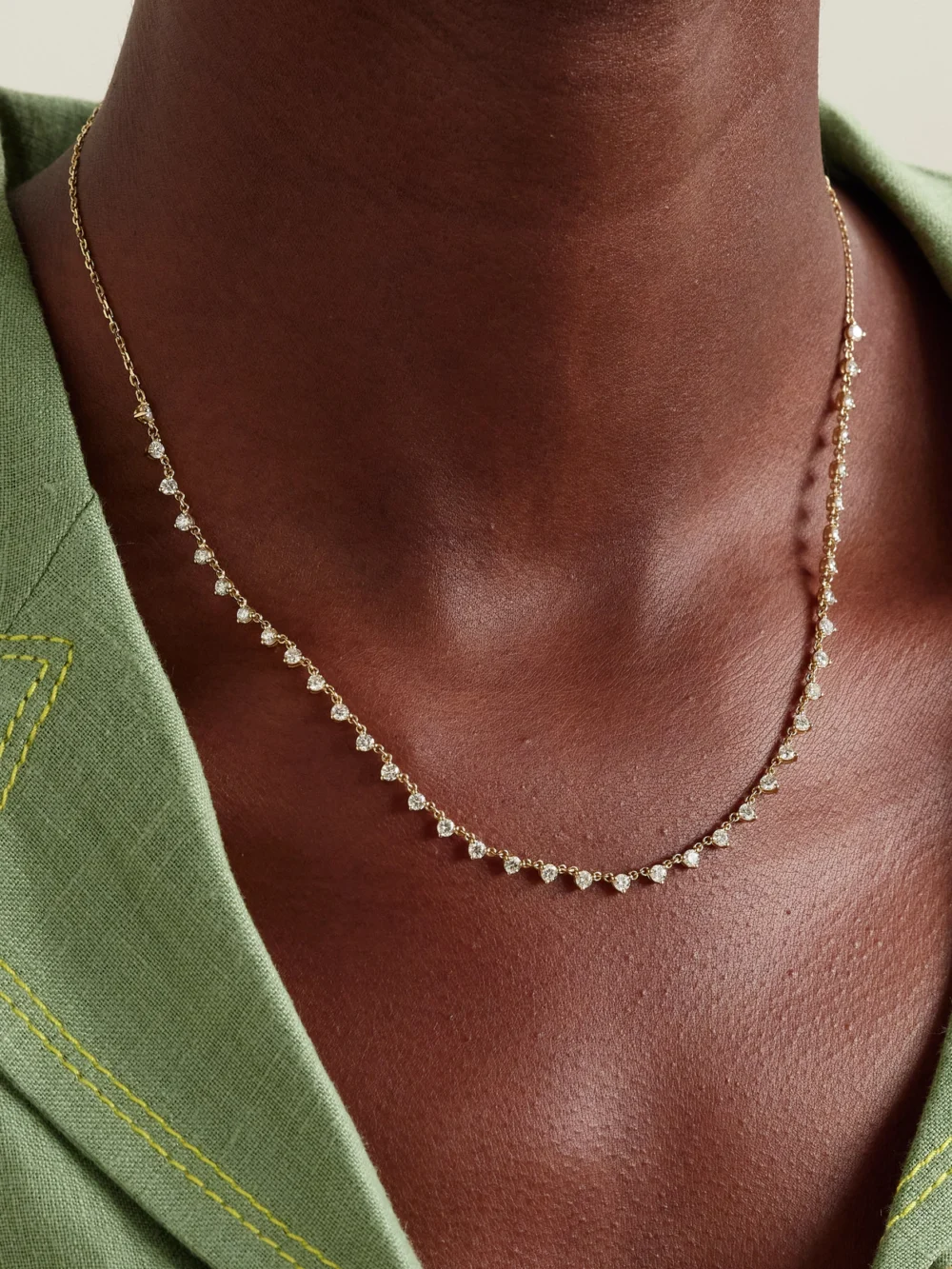 Roxanne First Cupcake 14-karat Gold Diamond Necklace, styled view