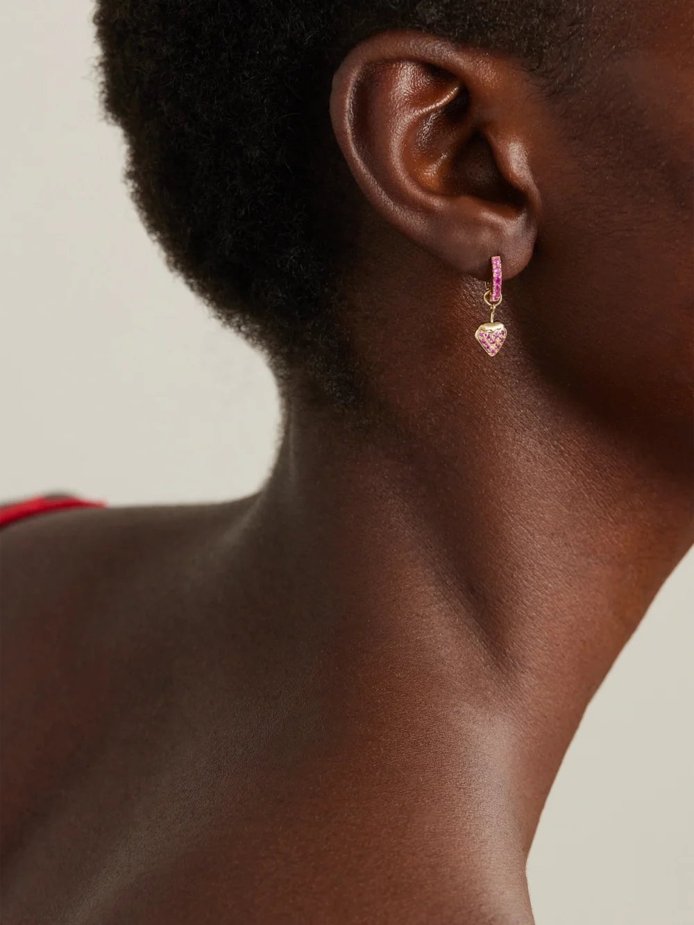 Roxanne First Dangly 14-karat Gold Sapphire and Ruby Single Earring, styled view