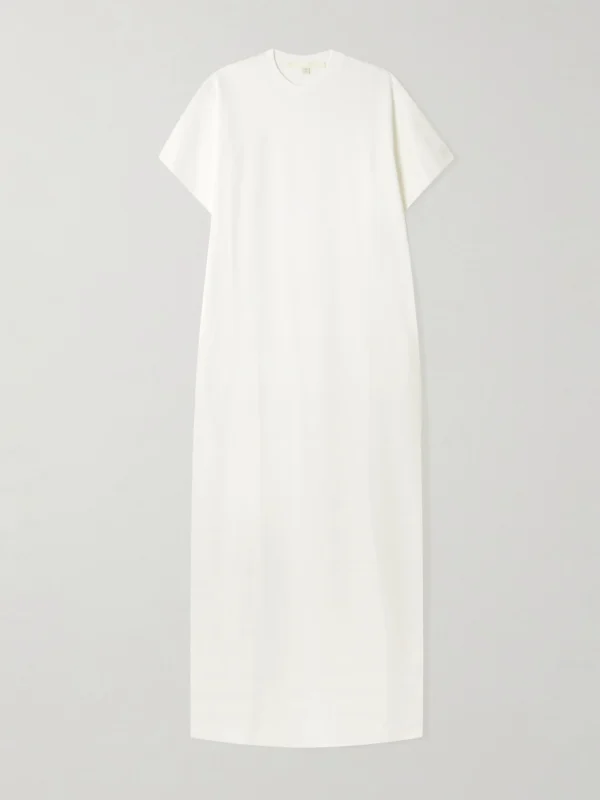 Rùadh Braun Embroidered Organic Cotton-jersey Maxi Dress