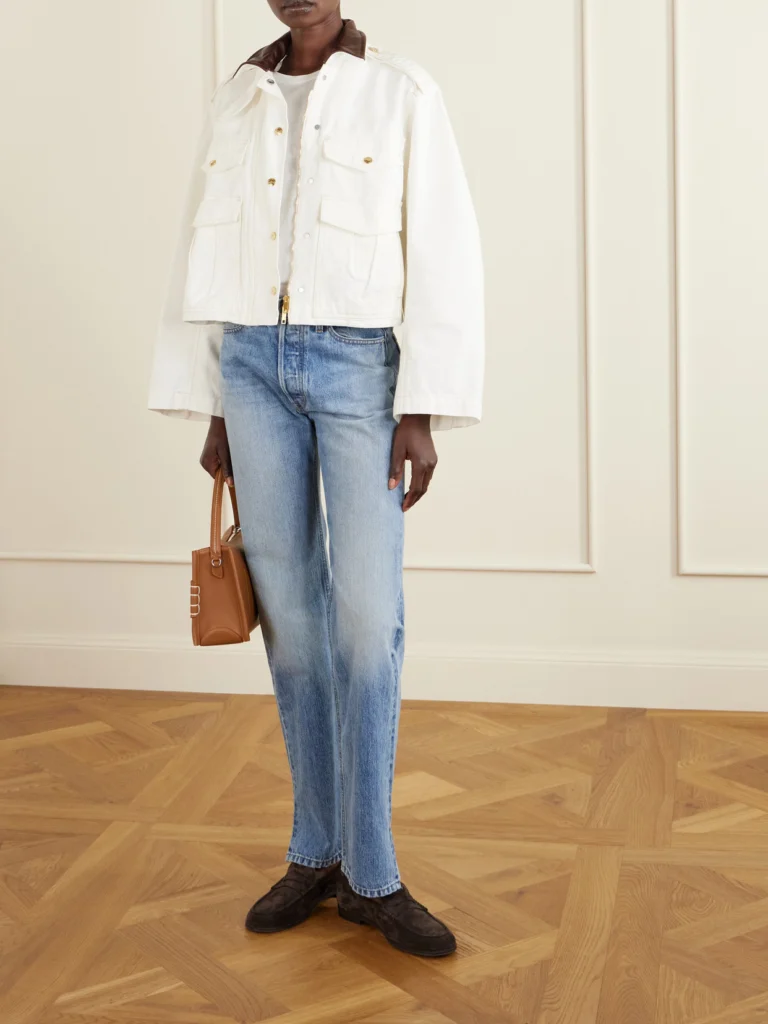 Rùadh Henderson Leather-trimmed Regenerative Cotton-canvas Jacket