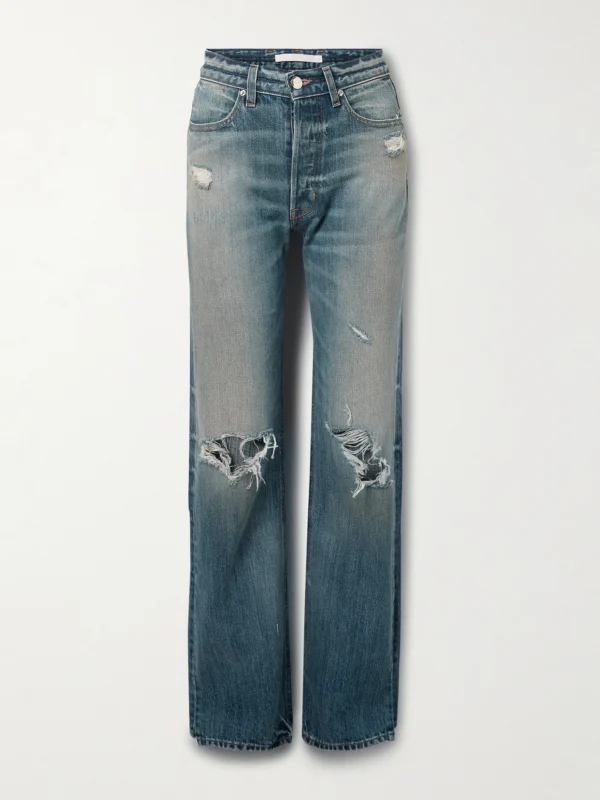 Rùadh The Agnes Distressed Mid-rise Straight-leg Jeans