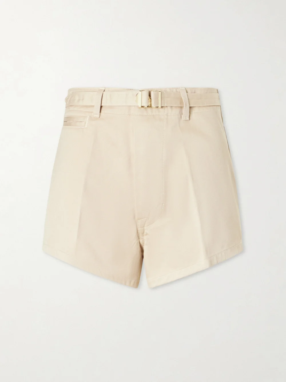 Rùadh The Grier Belted Organic Cotton-twill Shorts in beige