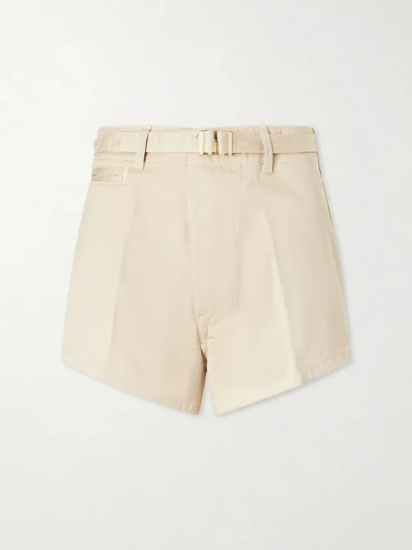 Rùadh The Grier Belted Organic Cotton-twill Shorts