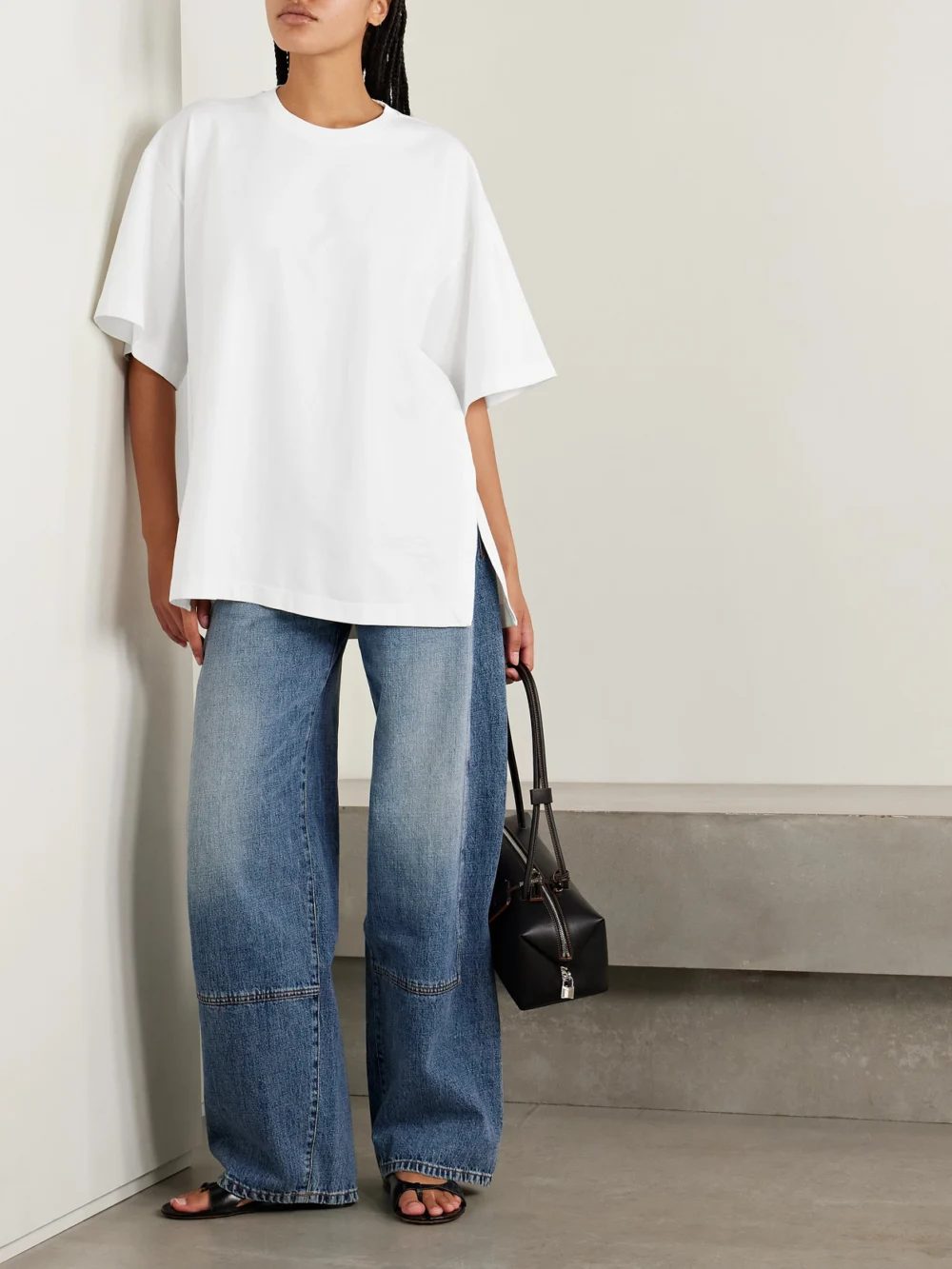 Rùadh The Holt Oversized Organic Cotton-jersey T-shirt, worn by a model