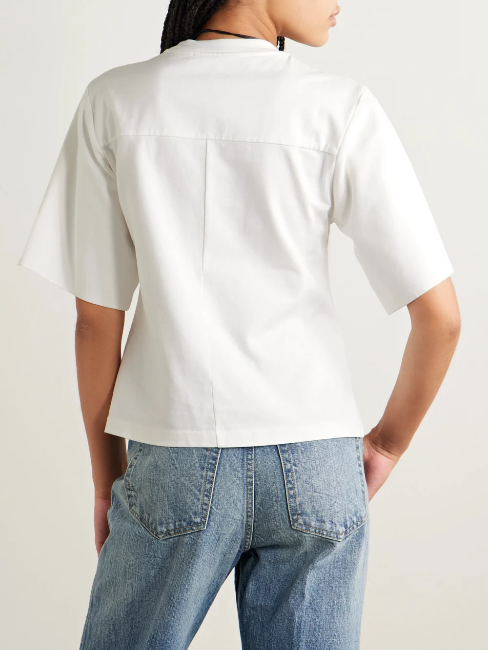 Back view of the Rùadh The Isla Organic Cotton-jersey T-shirt