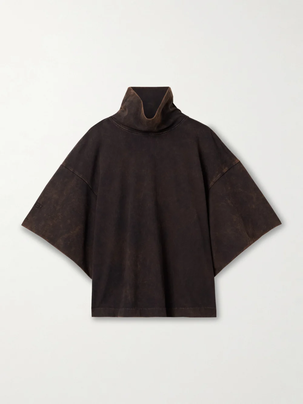 Rùadh The Orbital Organic Cotton-jersey Turtleneck T-shirt in brown