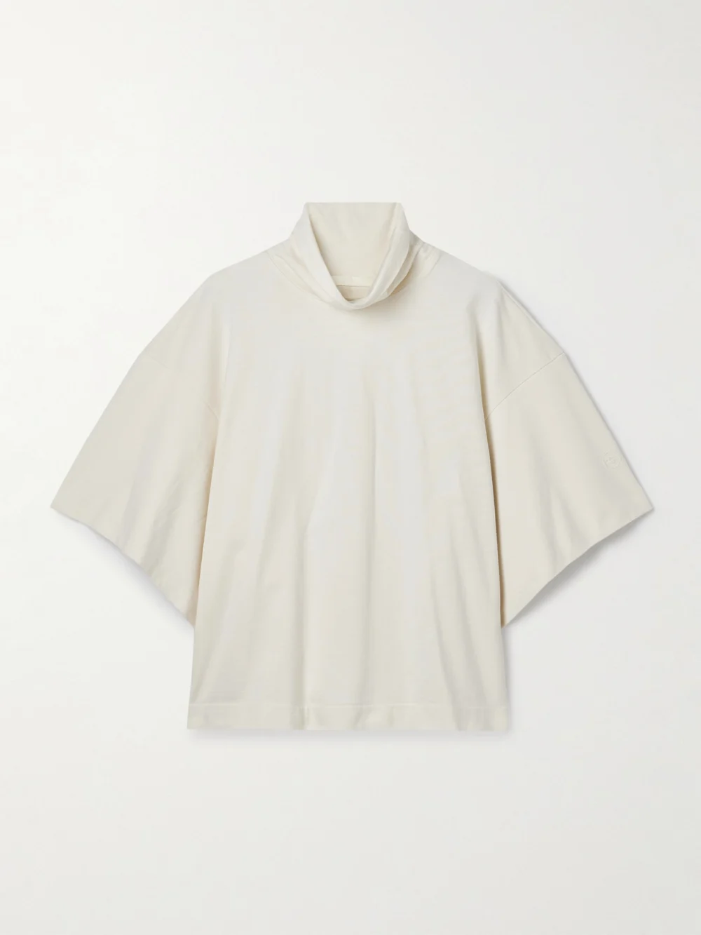 Rùadh The Orbital Organic Cotton-jersey Turtleneck T-shirt in off-white