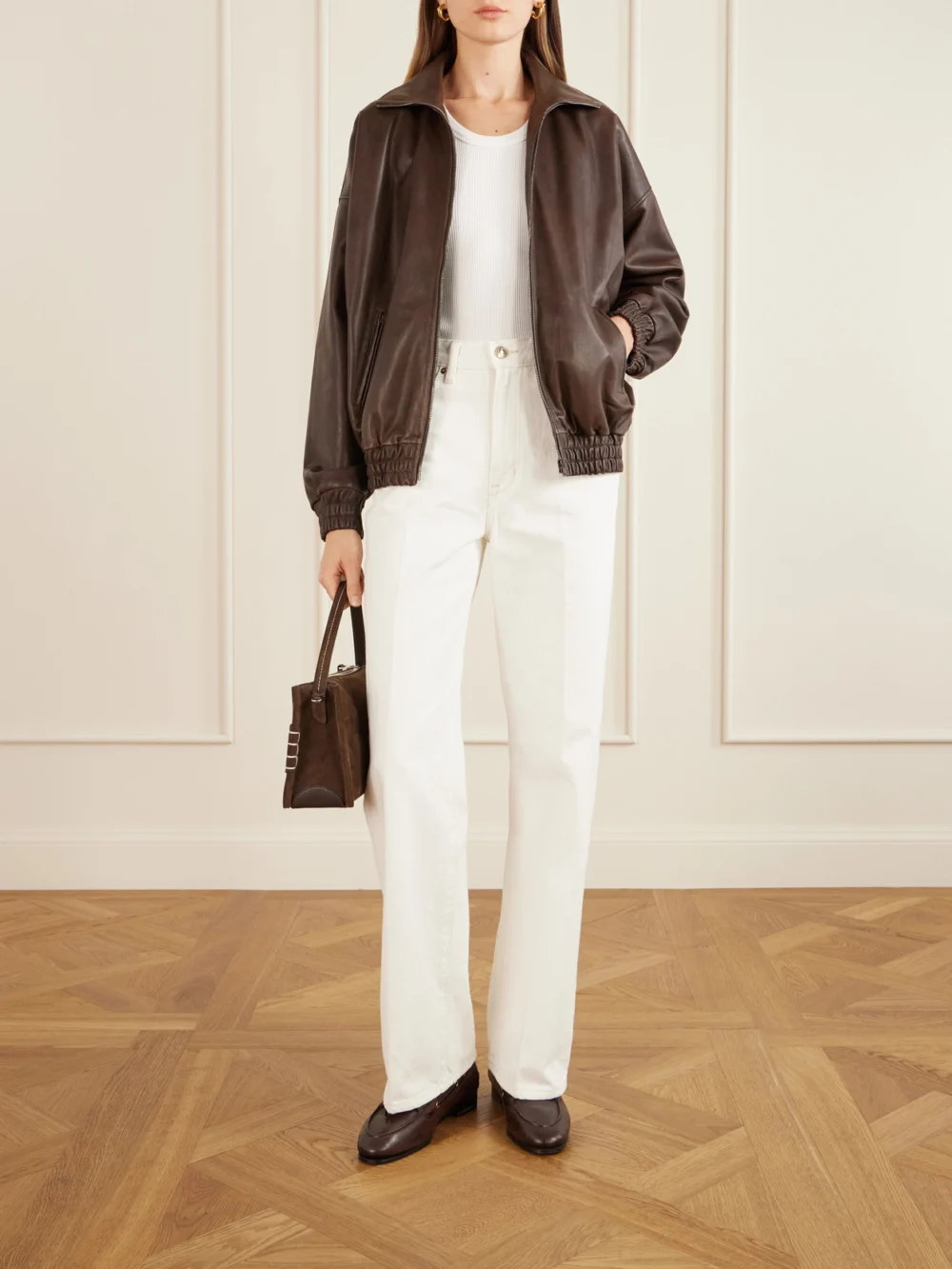 Rùadh The Quinn Straight-leg Jeans, worn by a model
