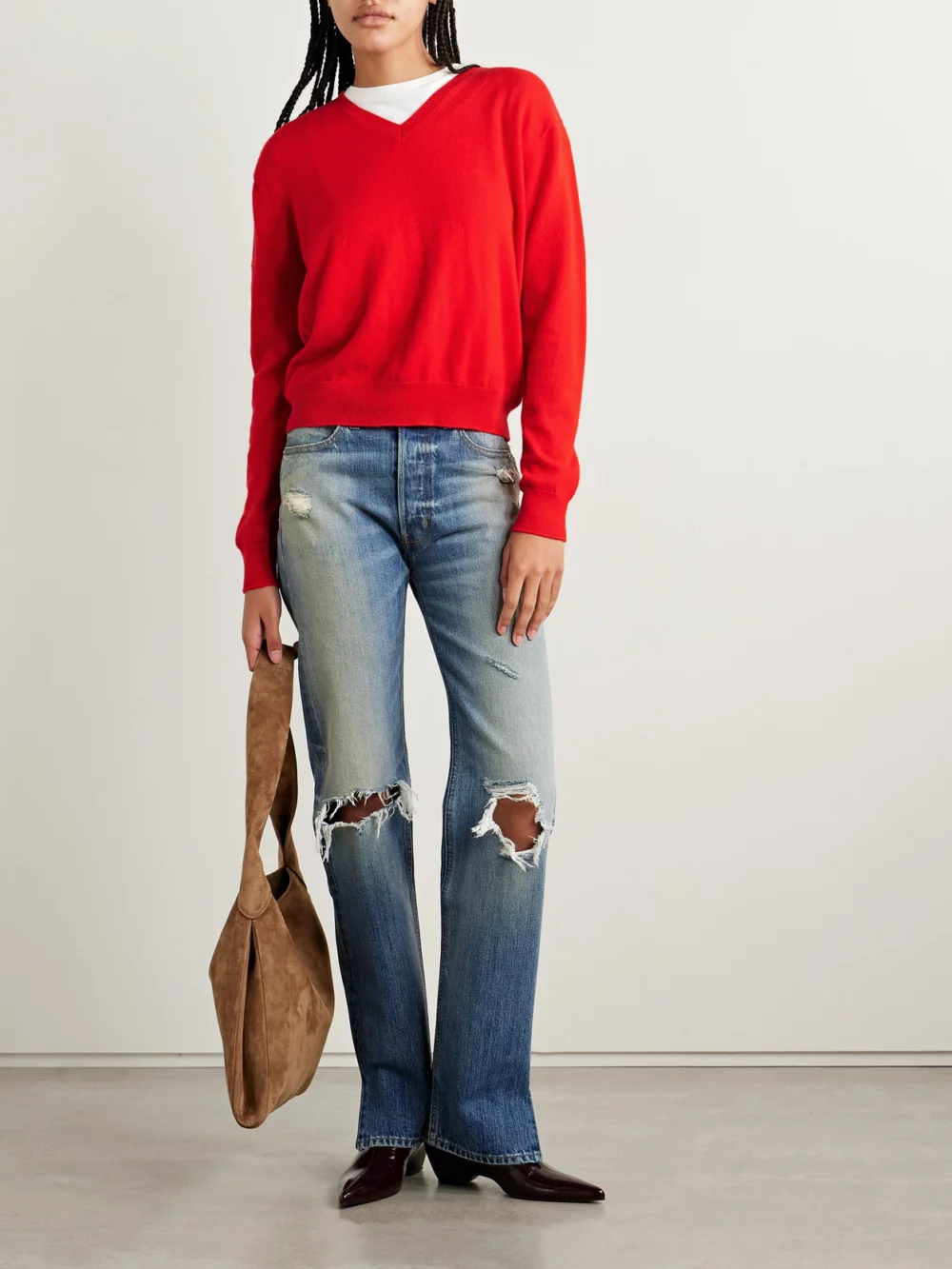 Rùadh The Sanderson Cashmere Sweater, worn by a model