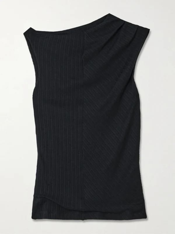 Rùadh Toga Draped Ribbed Organic Cotton and Modal-blend Top