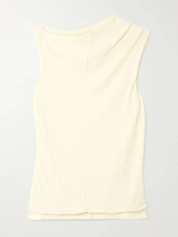 Rùadh Toga Draped Ribbed Organic Cotton and Modal-blend Top