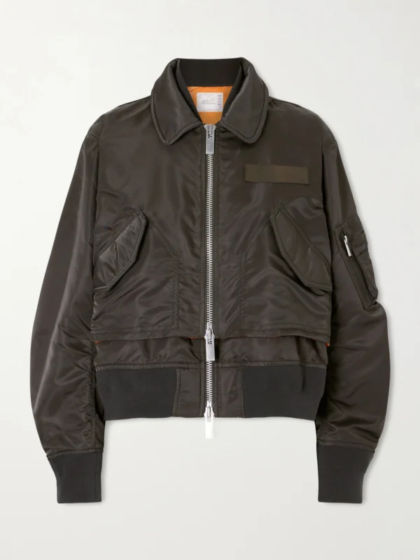 Sacai Cropped Padded Shell Bomber Jacket