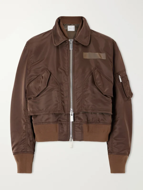 Sacai Cropped Padded Shell Bomber Jacket