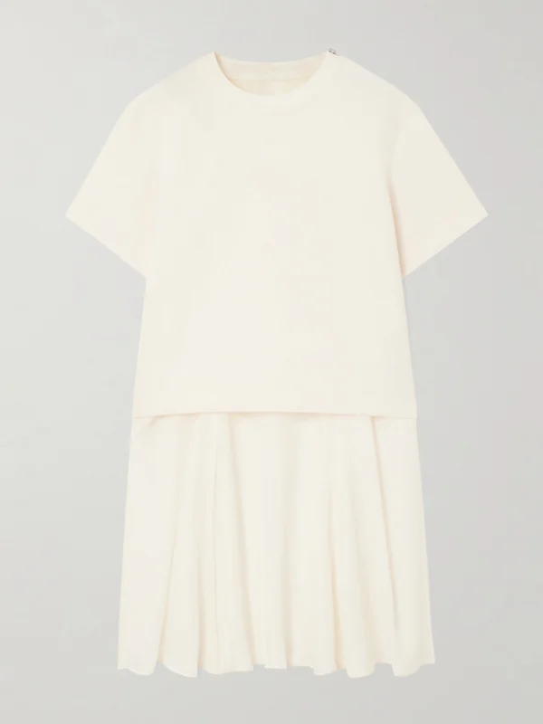 Sacai Layered Canvas and Chiffon T-shirt