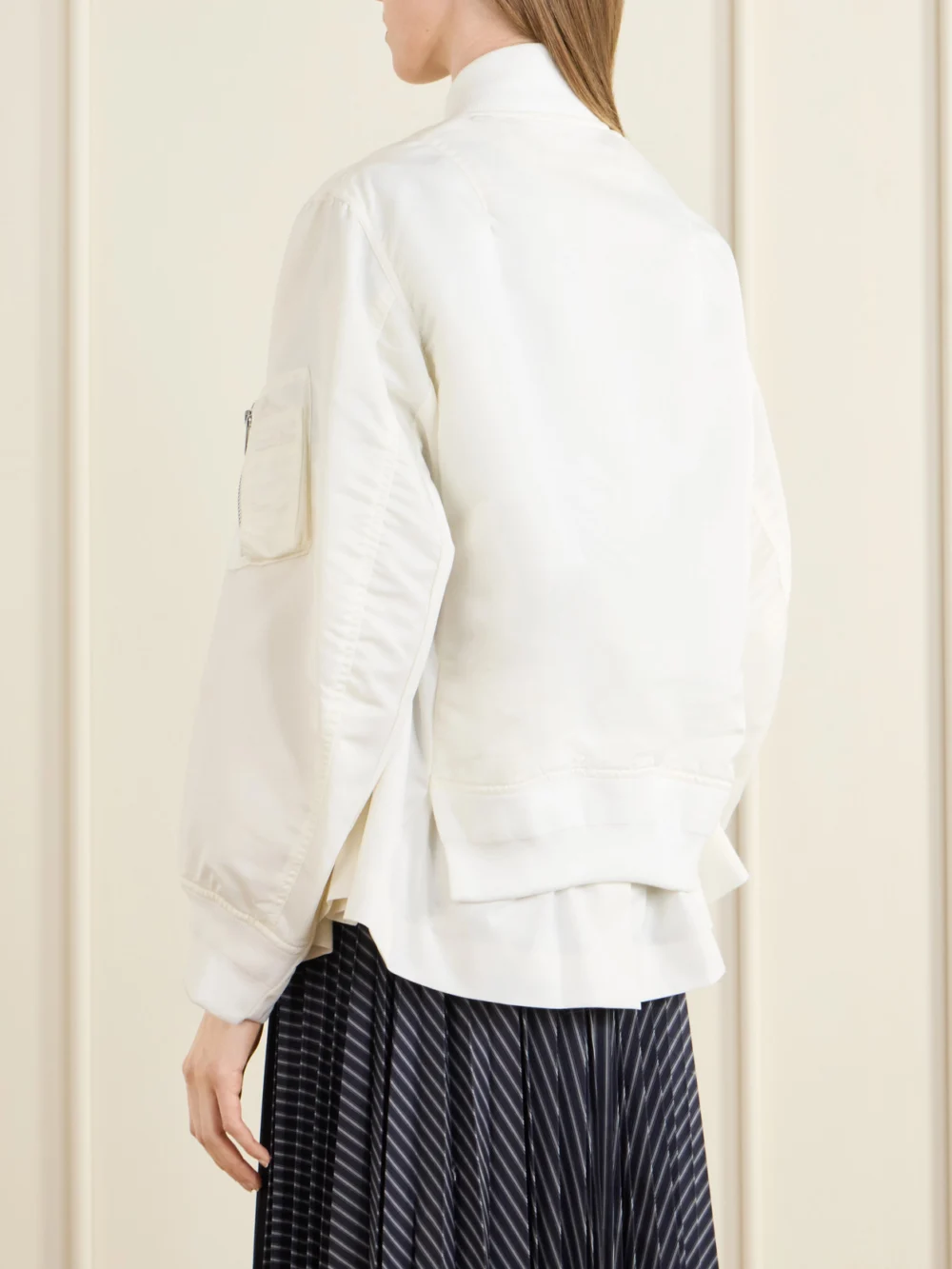 Back view of the Sacai Padded Twill Bomber Jacket