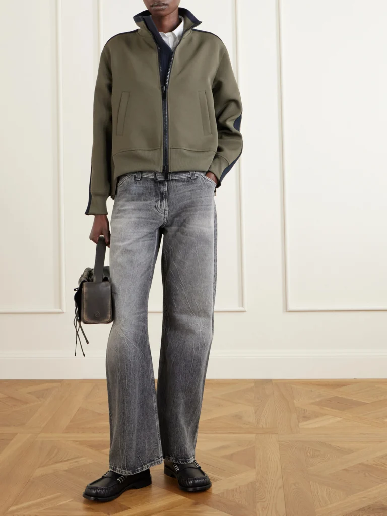 Sacai Pleated Tech-jersey Blouson Jacket