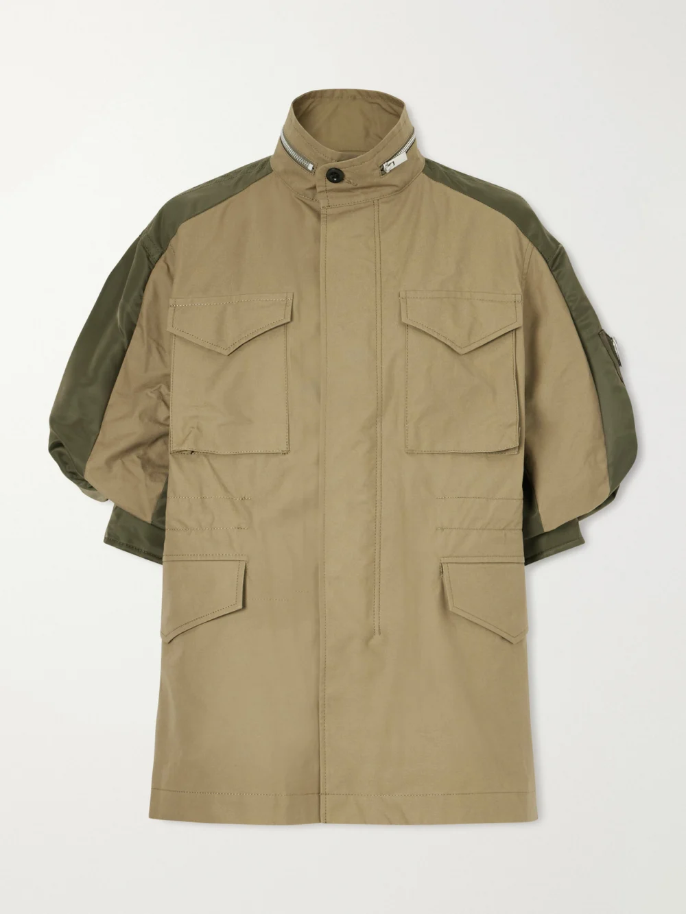 Sacai Shell-trimmed Cotton Jacket in green