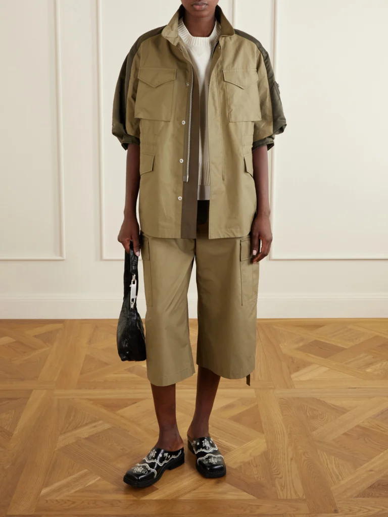 Sacai Shell-trimmed Cotton Jacket