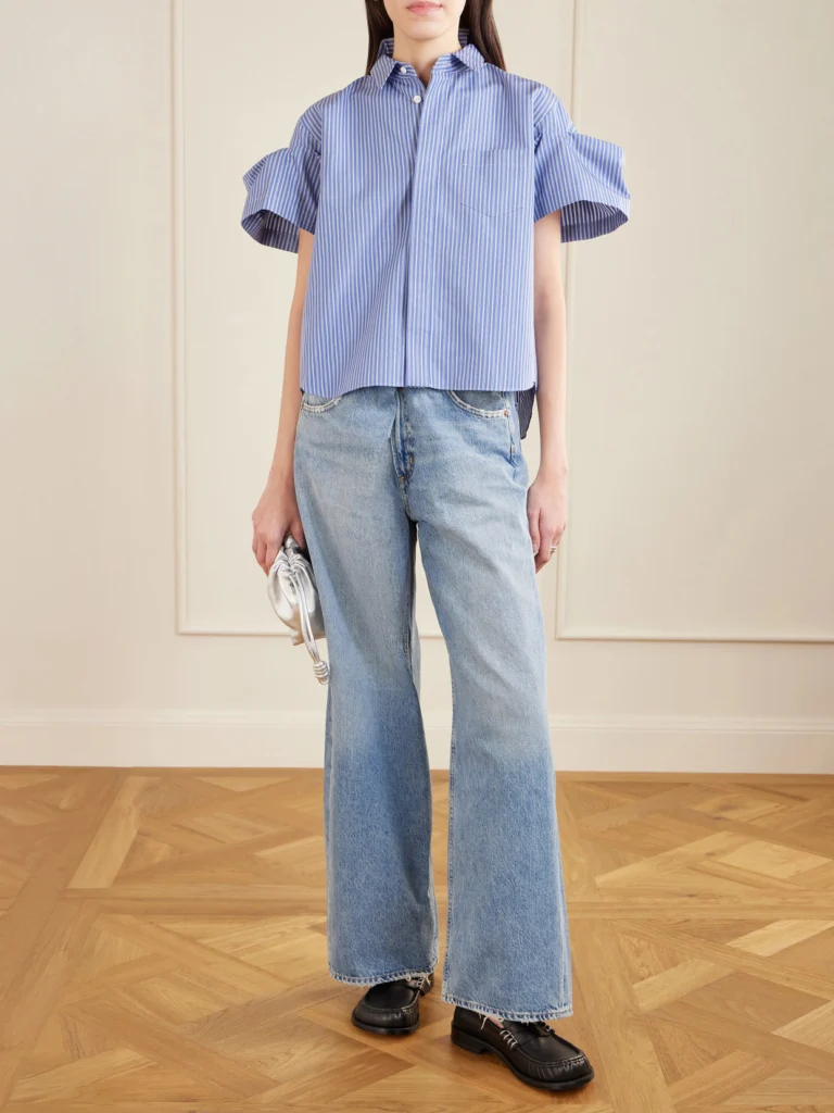 Sacai Striped Cotton-blend Poplin Shirt