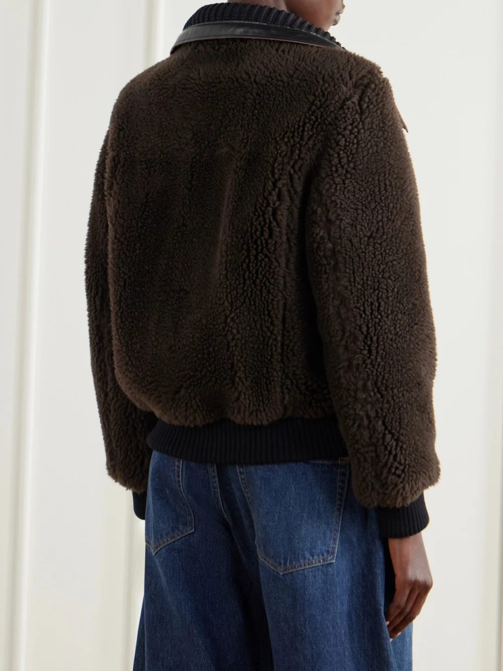 Back view of the Sacai Wool-blend Plush Coat