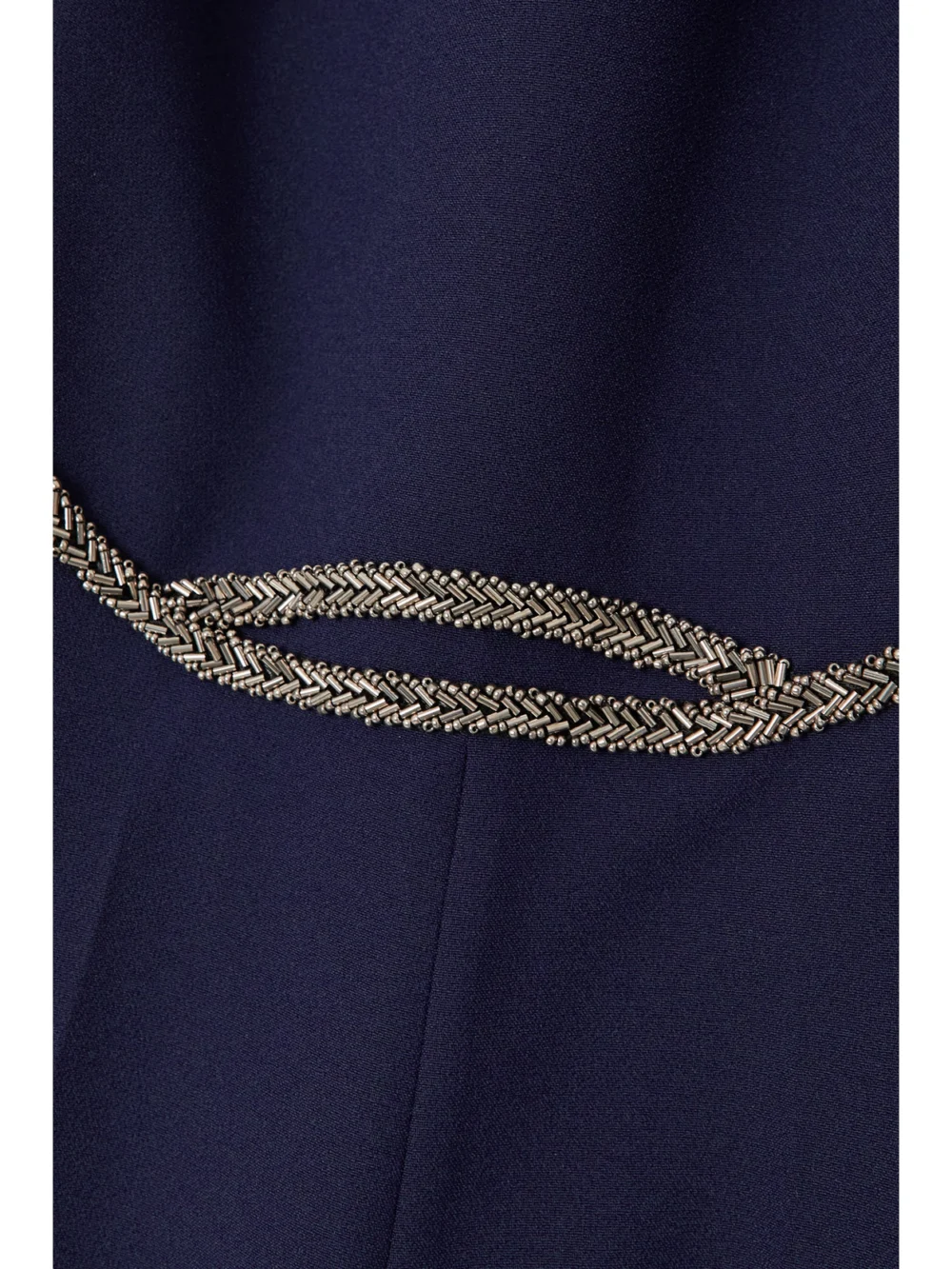 Close-up detail of the Safiyaa Aisling Embellished Stretch-cady and Satin Jumpsuit