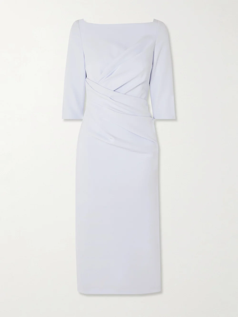 Safiyaa Asena Draped Crepe Midi Dress in blue