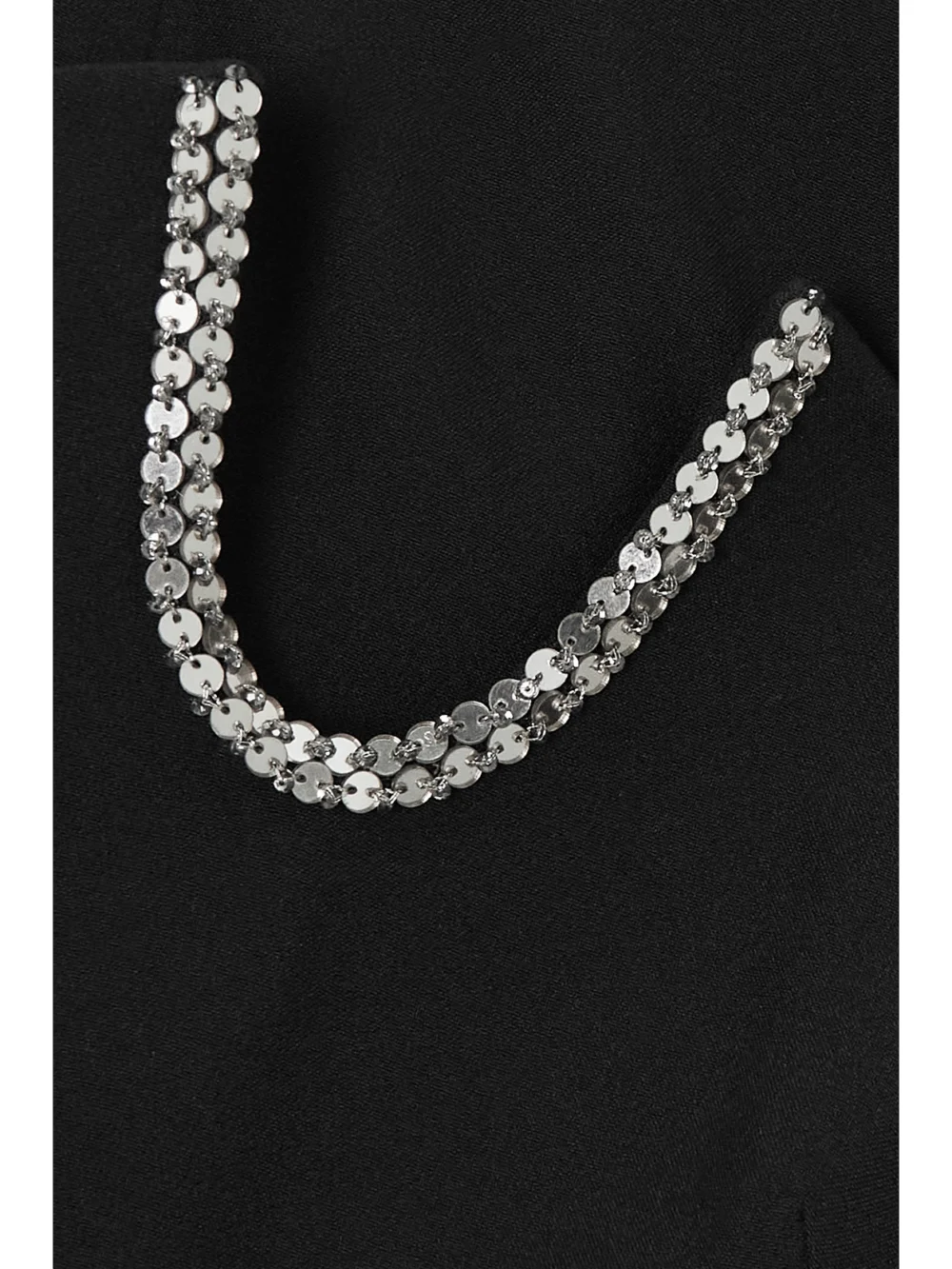 Close-up detail of the Safiyaa Bessy Off-the-shoulder Embellished Stretch-crepe Midi Dress
