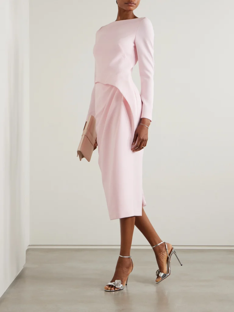 Safiyaa Craina Draped Crepe Midi Dress