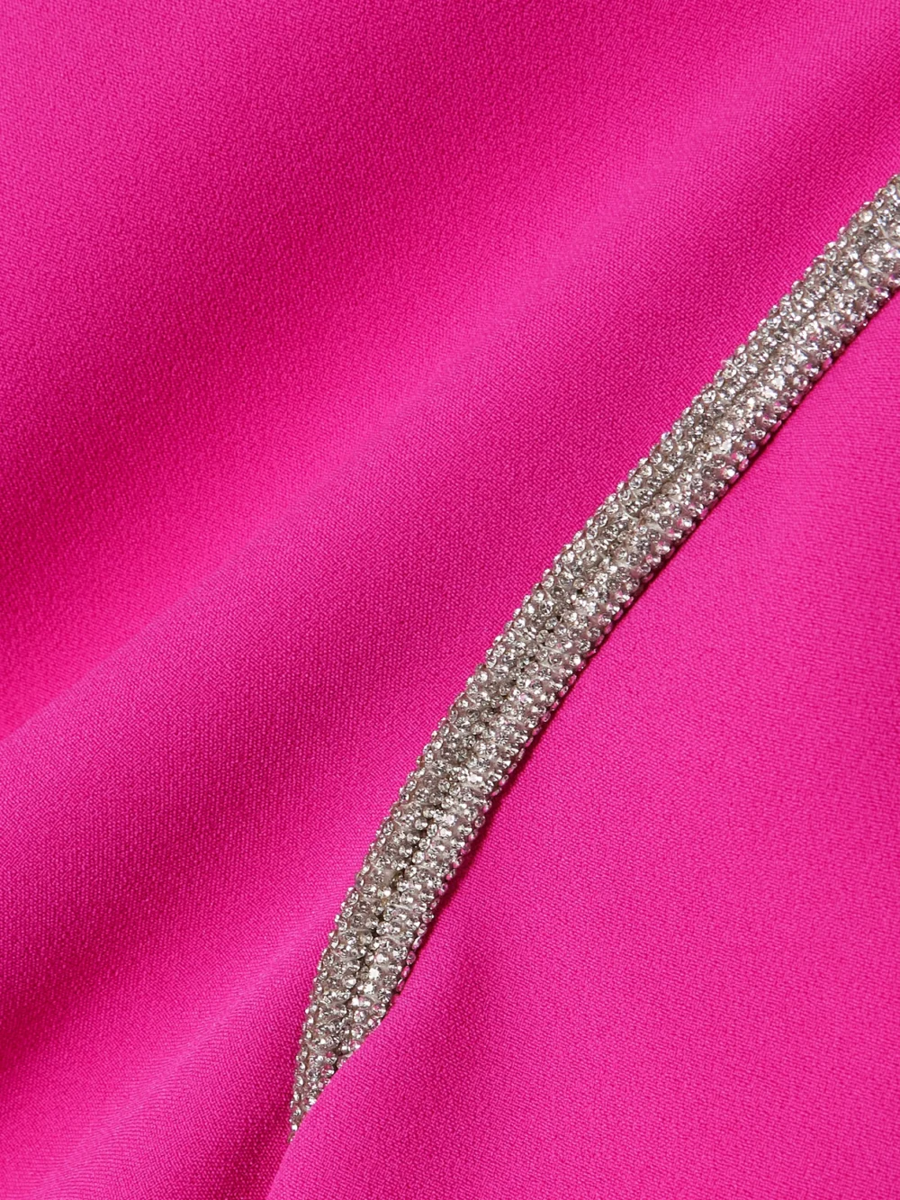 Close-up detail of the Safiyaa Ginevra Cape-effect Crystal-embellished Stretch-crepe Gown