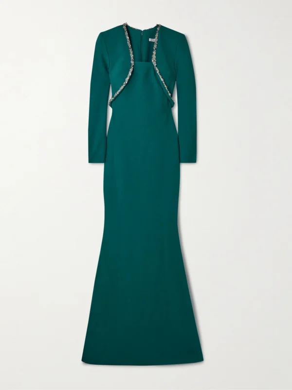Safiyaa Jana Crystal-embellished Stretch-crepe Gown