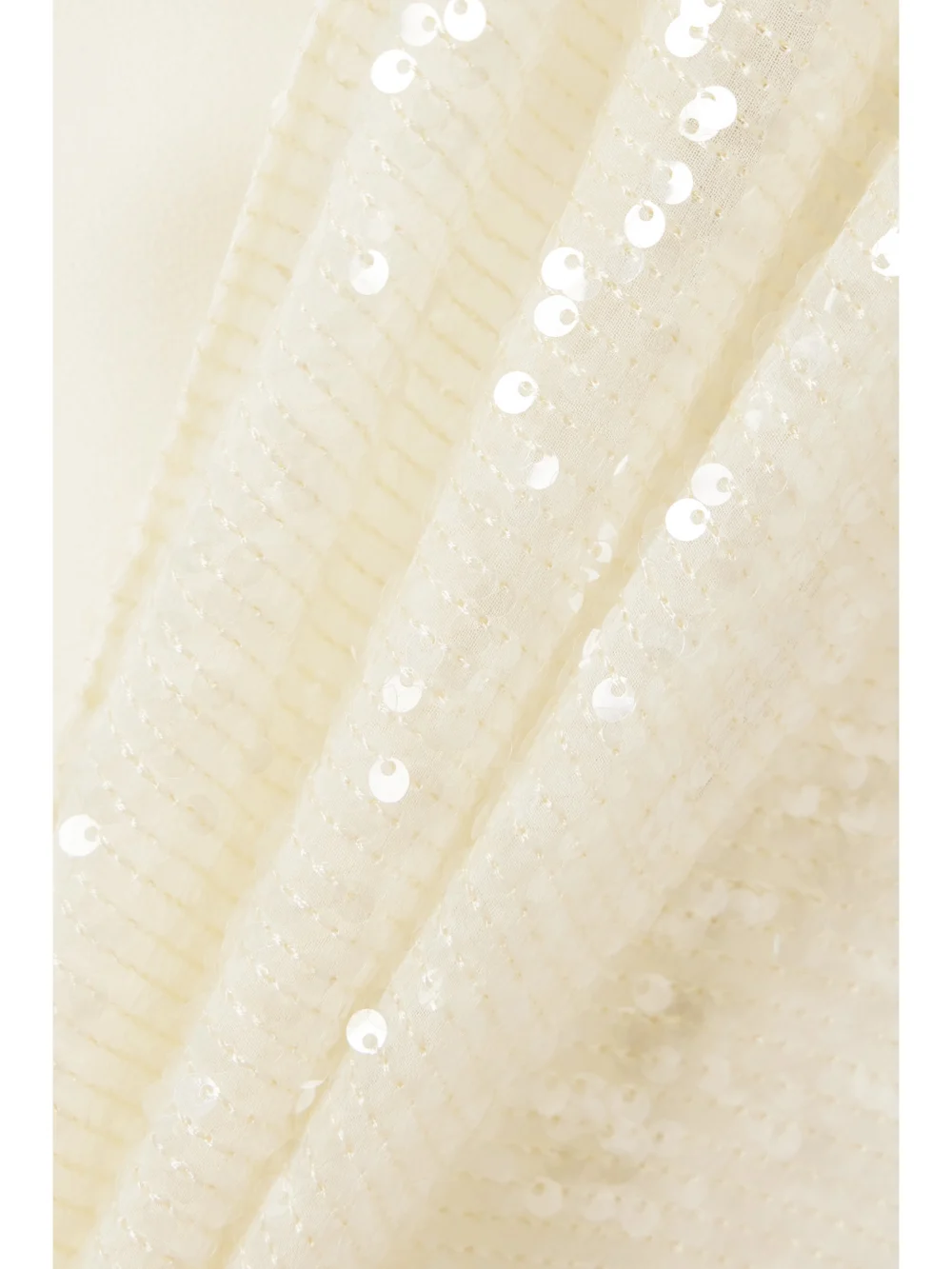Close-up detail of the Safiyaa Janie One-shoulder Crepe and Sequined Tulle Mini Dress