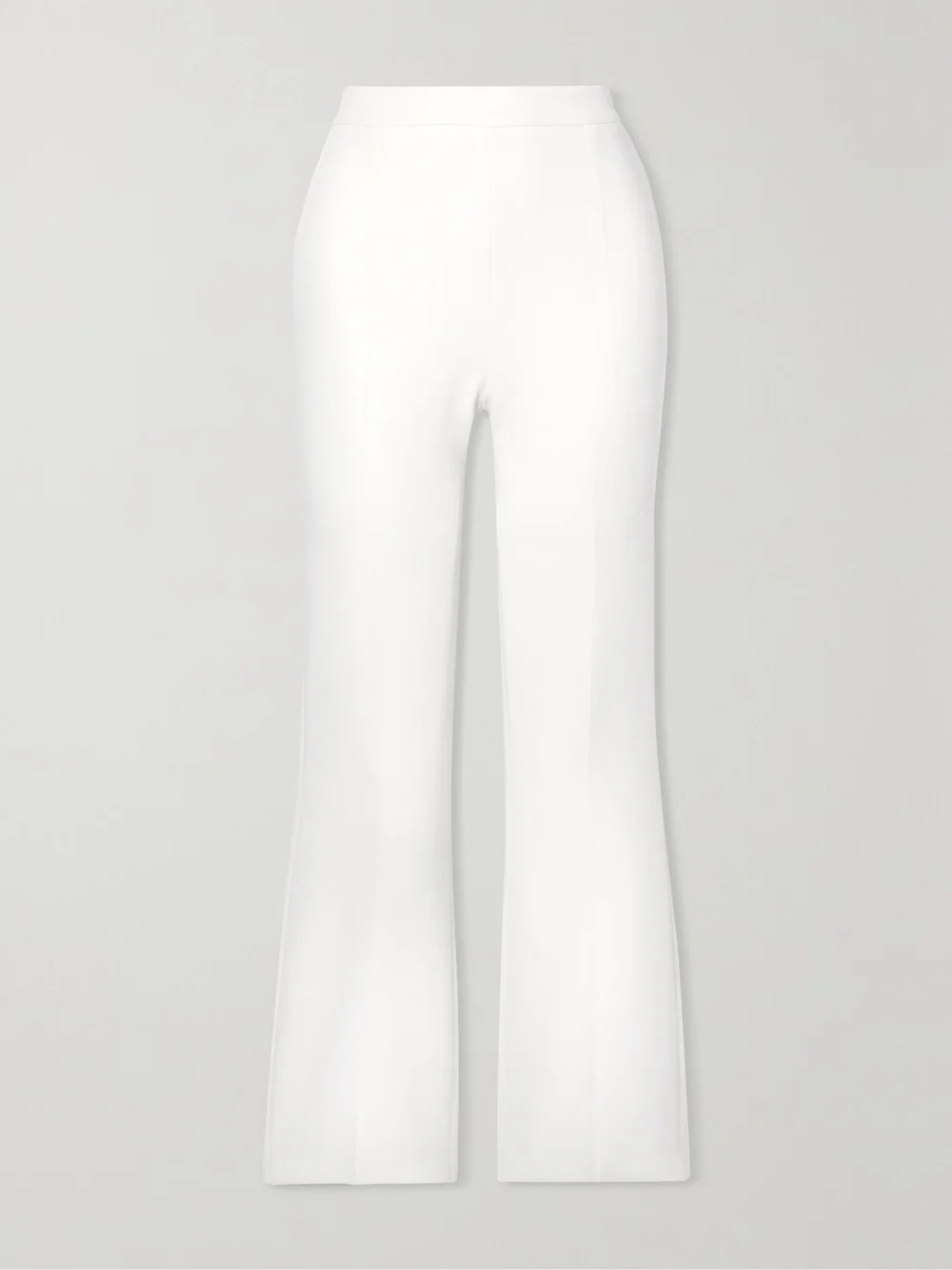 Safiyaa Mari Pleated Stretch-crepe Flared Pants in ivory