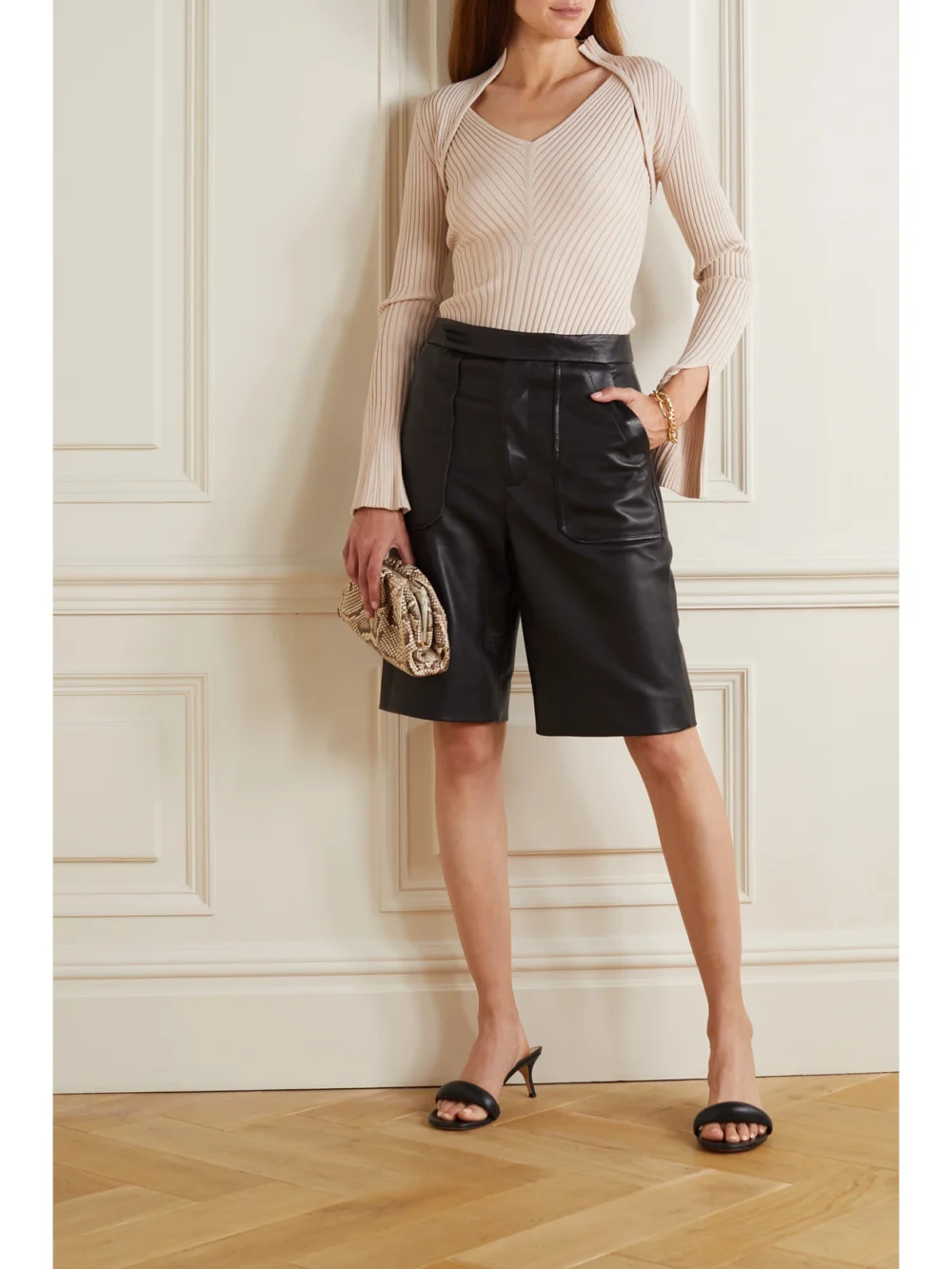 Safiyaa Nouvel Ribbed-knit Sweater and Tank Set, worn by a model
