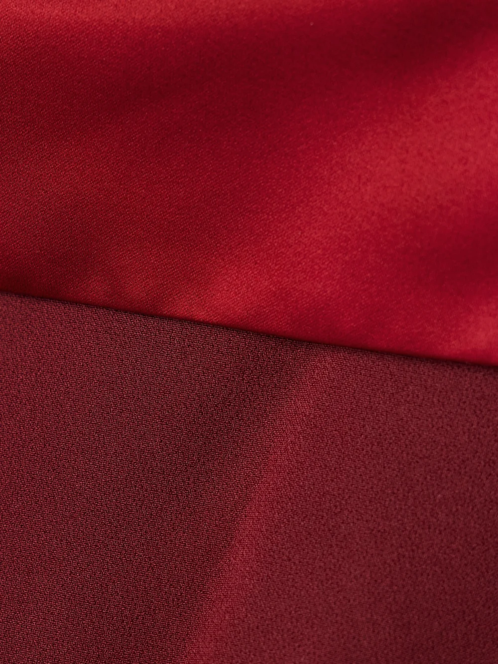 Close-up detail of the Safiyaa Rella Satin-trimmed Crepe Midi Dress