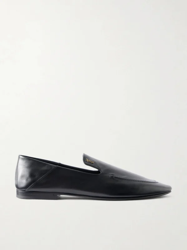 Saint Laurent Alain Cassandre-embellished Leather Loafer