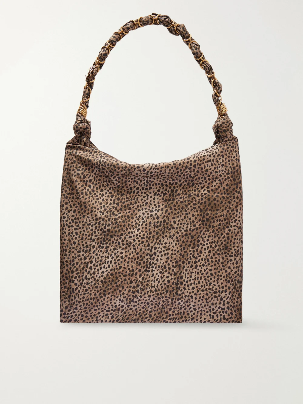 Saint Laurent Amalia Medium Leopard-print Silk-satin Tote in leopard print