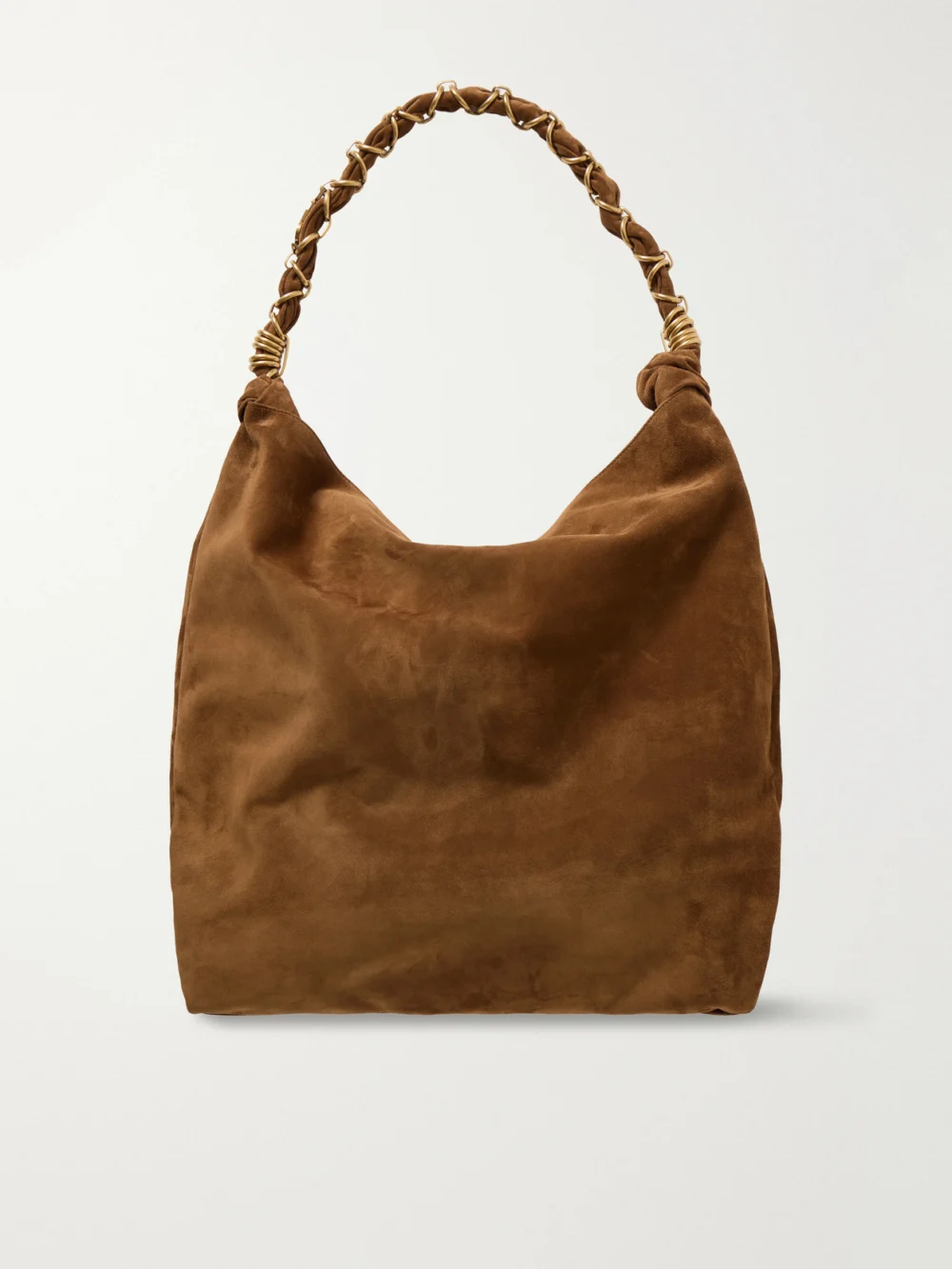 Saint Laurent Amalia Medium Suede Tote in brown