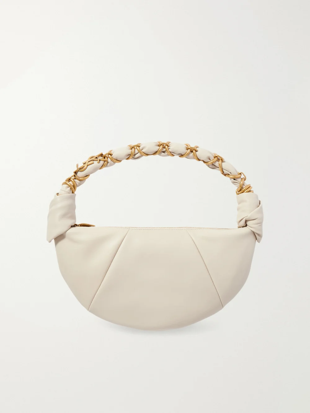 Saint Laurent Amalia Mini Leather Shoulder Bag in cream