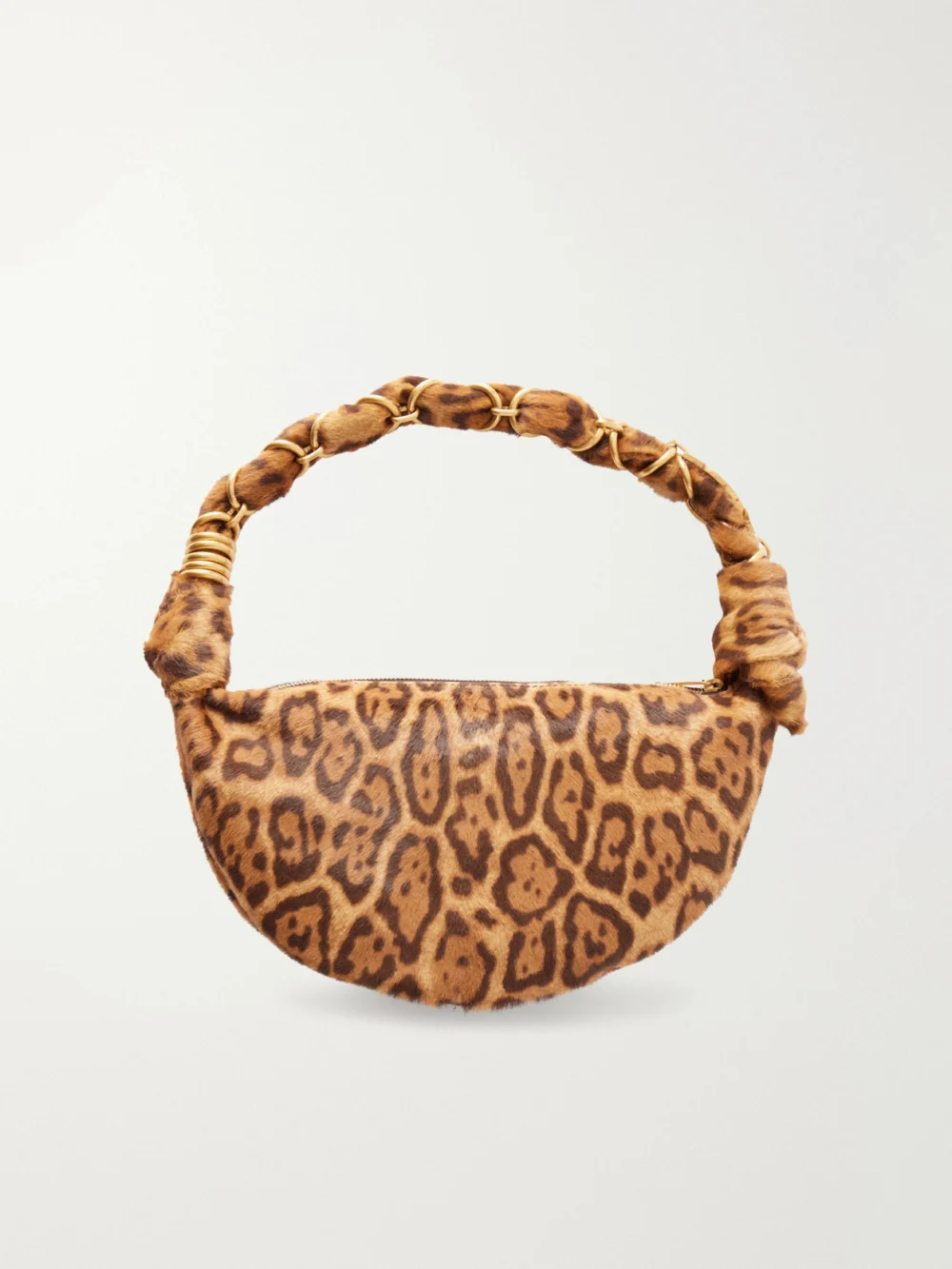 Back view of the Saint Laurent Amalia Mini Leopard-print Calf Hair Shoulder Bag
